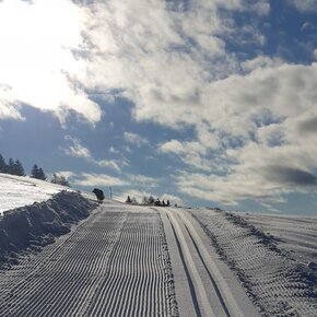 A piedi in inverno sui prati di Passo Fresna a Rumo, Val di Non Trentino | © APT Val di Non 