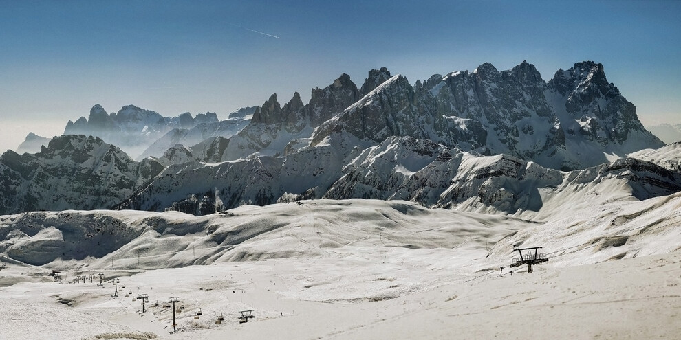 Baita Paradiso: Blick auf den Col Margherita und die Pale di San Martino